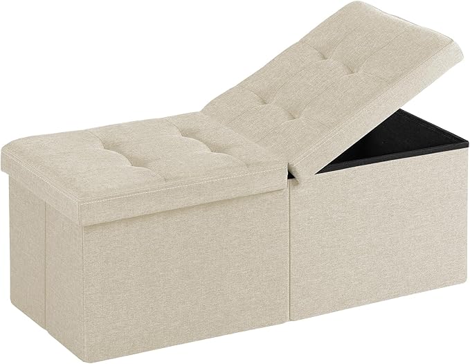 35-INCH Storage Ottoman Bench, Footrest by Unknown