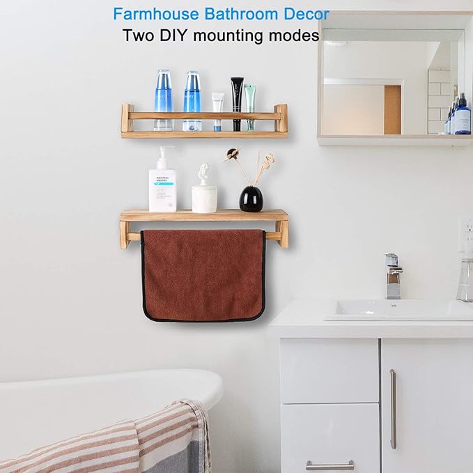 JORIKCHUO Nursery Book Shelves, Kitchen Spice Rack, or Rustic Wall Mounted - Image 4