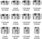 Round Cookie Biscuit Cutter Set 12 Pieces Graduated Circle Pastry Cutters 18/8 Stainless Steel Cookie Cutters1inch - 4 1/2inch Donut Cutter Ring Molds