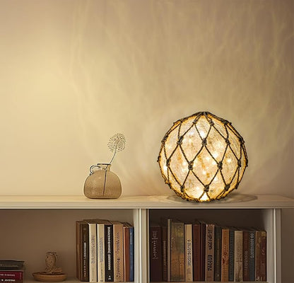 SAILINGSTORY Glass Fishing Float Nautical Lamp Coastal Beach Decor Cracked - Image 6