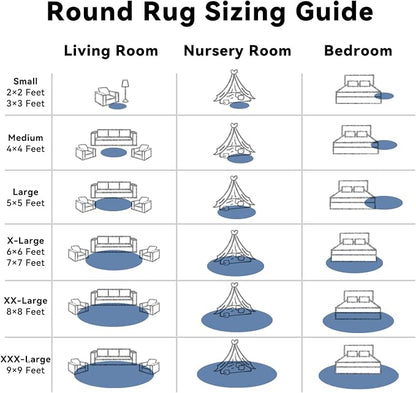 OLANLY Blue Round Rugs for Bedroom - Image 8