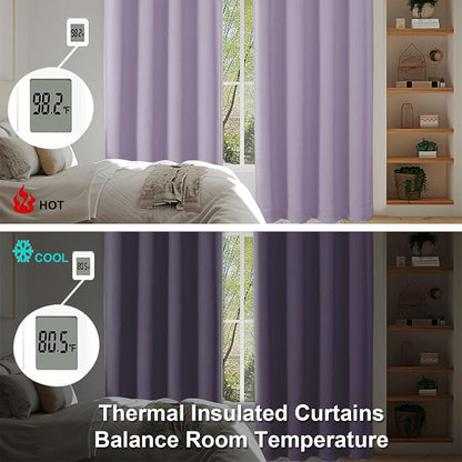 Simplebrand Ava Lilac Short Blackout Curtains - Image 6