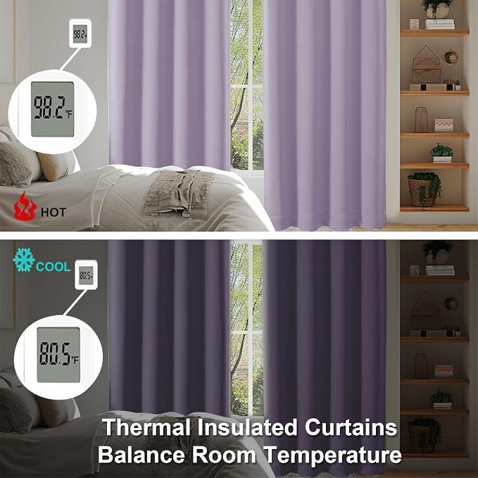 Simplebrand Lilac Blackout Curtains - Image 6