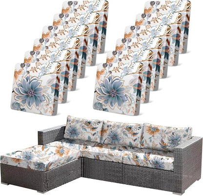 CALBODE 12Pcs High Elastic Digitally Printed Sofa Seat Cushion Cover by CALBODE