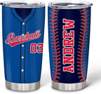 Hyturtle Personalized Baseball Tumbler Baseball Players Design Stainless Steel Double Walled Vacuum Insulated Tumblers 20oz30oz Coffee Travel Mug Cup Christmas Gift For Men Boys Friends Dad Sports Fan