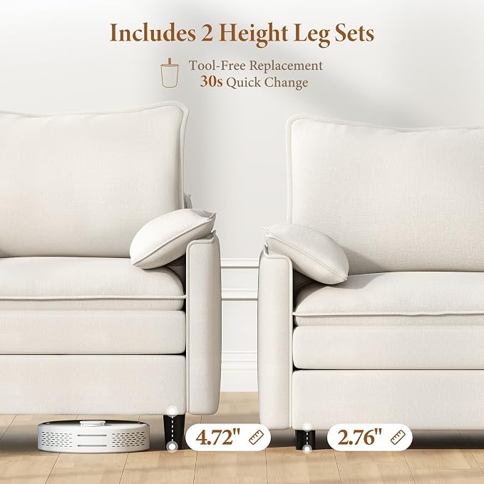Vesgantti Large Modular Sectional Sofa, Big Comfy Cloud Couch - Image 3
