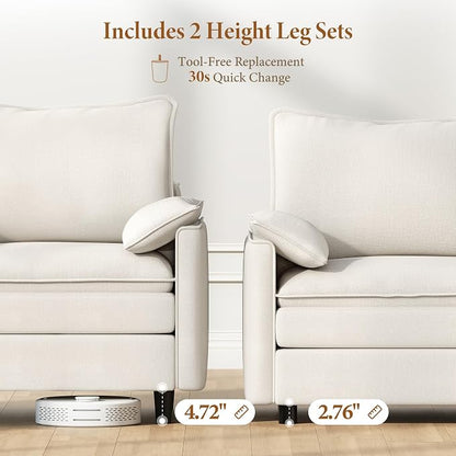 Vesgantti Large Modular Sectional Sofa, Big Comfy Cloud Couch - Image 3
