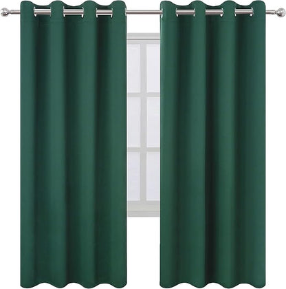 Dark Green Thermal Blackout Curtains/52 x 72 Inch/Set of 2 Panels Room - Image 2