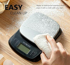 NUTRI FIT Ultra Slim Kitchen Scale Digital Food Weight Scale for Baking Cooking in Grams and Ounces Tare & Backlit LCD Display 11lb 5kg Capacity- Black/Stainless Steel
