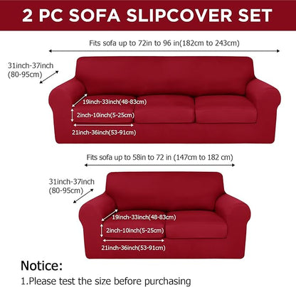 HunnmingRe Sofa Covers for 3 Cushion Couch Stretch Sofa and Loveseat Covers Set - Image 2