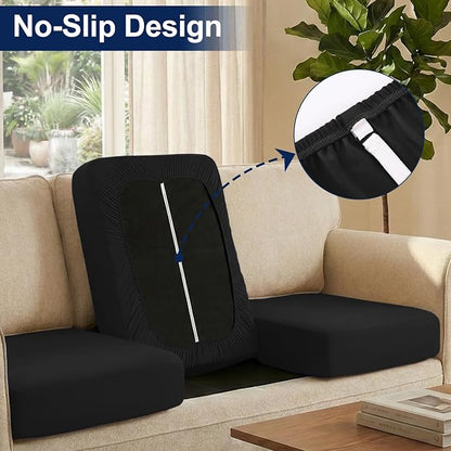 Smiry Waterproof Patio Cushion Covers, Stretch Outdoor Furniture Covers | Couch - Image 4