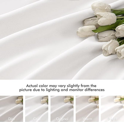 MIULEE Pure White Back Tab Blackout Curtains 52x108 Inch Long 2 Panels Set | - Image 8