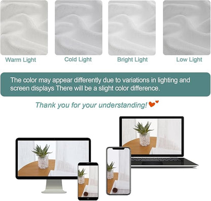 Chyhomenyc Extra Long White Semi Sheer Curtains 108 Inches Long 2 Panels Set - Image 3