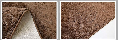 Custom Length Hallway Runner Rug, Slip Resistant, Floral Brown, 26 Inch X 19 - Image 5