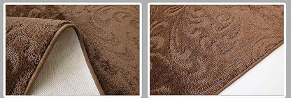 Custom Length Hallway Runner Rug, Slip Resistant, Floral Brown, 26 Inch X 31 - Image 5