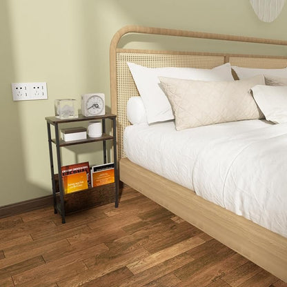 THUMEYE 7.1" Narrow Side Table for Small Spaces, 3 Tier Small End Table - Image 6