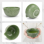 10-Pcs Matcha Kit Set, Whisk and Bowl with Spout & Measuring Spoon, Japanese Tea Making Tools, Complete Matcha Gift Set for Starter, Mottled Green
