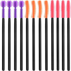 OIIKI 12 pcs Crevice Cleaning Brushes, Silicone Nook and Cranny Sewing Machine Cleaning Brushes, Tiny Cleaning Brushes for Small Crevices, Machine Gaps, Computer Keyboards (Orange, Purple, Red)