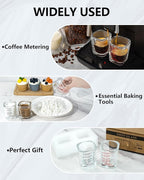 Shot Glasses Measuring Cup Set 2PACK Espresso Shot Glasses Liquid Heavy Glass 2oz/60ml(Black)