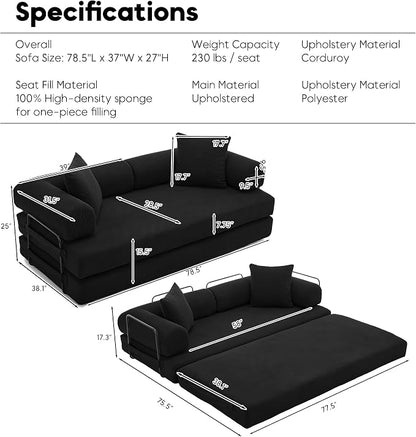 ZEIINPA Convertible Sleeper Sofa Bed - Image 2