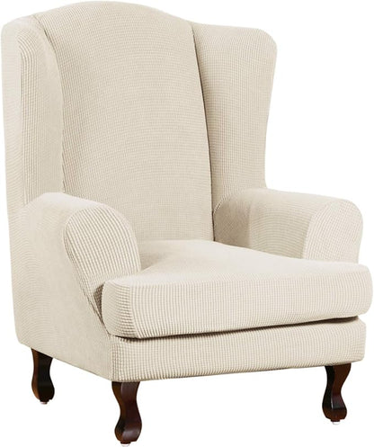 Turquoize Wingback Chair Covers 2 Piece Wing Chair Slipcover Stretch Slipcovers by Turquoize