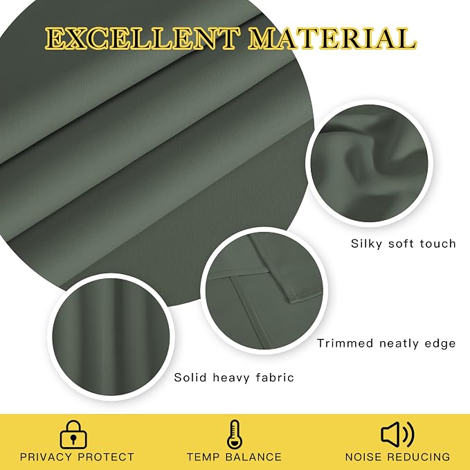 NICETOWN Blackout Doorway Curtain Drape 72 inch Length - Image 4
