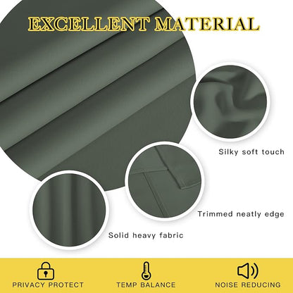 NICETOWN Dark Mallard Blackout Curtains - Image 2