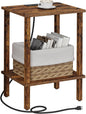 TUTOTAK End Table with Charging Station, Small Side Table with Outlets by ChoosetutotakFurnitureBuildYourCozyHome