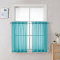 Chyhomenyc Turquoise Sheer Curtains 30 inch Length 2 Panels, Light Filtering by Chyhomenyc