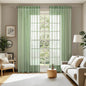 MIULEE Sage Sheer Curtains for Living Room 54 X 72 Inches, 2 Panels | Solid by MIULEE