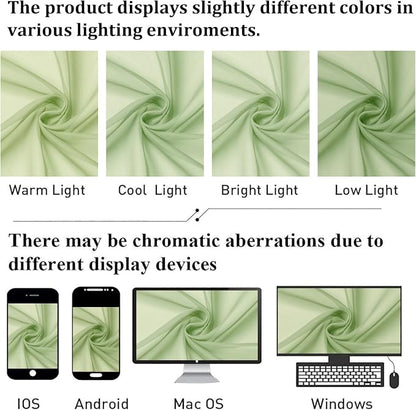Light Green Sheer Curtains 78 Inches Long 2 Panels, Modern Light Filtering - Image 8