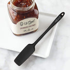 Silicone Jar Spatula | 600F Heat Resistant Non-Stick Rubber Scraper | Perfect for Jars, Smoothies, Blenders | One Piece Utensils | Durable Kitchen Cookware (UpGood Professional Spatulas, Black)