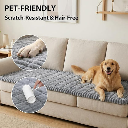 Fixwal Waterproof Flannel Dog Couch Cover, 27.6" x 82.7", Light Gray | - Image 4