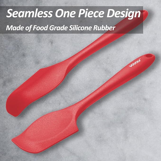 Silicone Mini Spatulas, Curved Small Spatula with Shallow Bowl for Kitchen, Seamless Jar Scraper for Cooking Baking, Wet Pet Food Spatula, 8.2 IN, 4 Pack