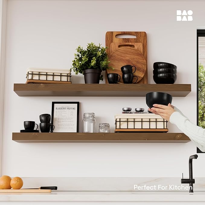 BAOBAB WORKSHOP Solid Wood Floating Shelves - Image 2