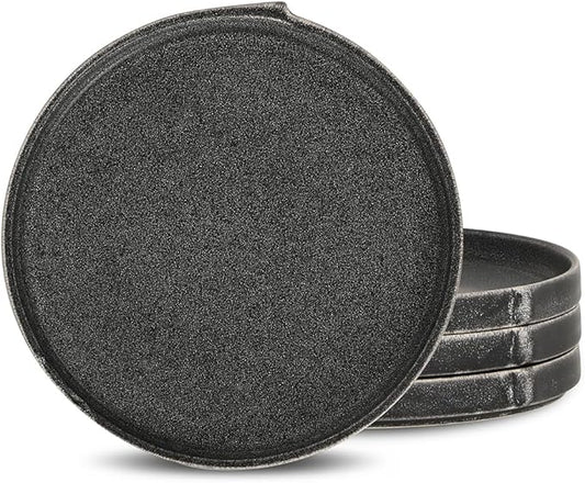 Stone Lain Bao 4-Piece Salad Plate Set Stoneware, Charcoal