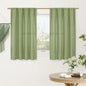 Sage Green Linen Curtains for Small Windows 45 Inch Length 2 Panels | Soft by LAMIT
