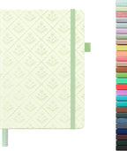 &And Per Se Lined Journal Notebook for Women&Men with Pattern, 160 Pages 100GSM Thick Paper, A5 Hardcover Journals for Writing(Light Green)