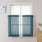 Chyhomenyc Stone Blue Sheer Curtains 30 inch Length 2 Panels, Light Filtering by Chyhomenyc
