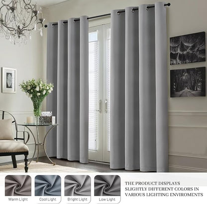 Yakamok Dove Grey 100% Blackout Curtains 63 Inches Long 50" Wide 2 Panel | - Image 7