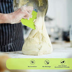 SURDOCA Dough Scraper Bench Scraper - 3P 4.7x3.7" Plastic Flexible Bowl Scraper, Sharp Edge & Angles Cake Scraper. Non-Slip Bakeware Decorating Tools Sculpting & Modeling Tools - Pure Yellow