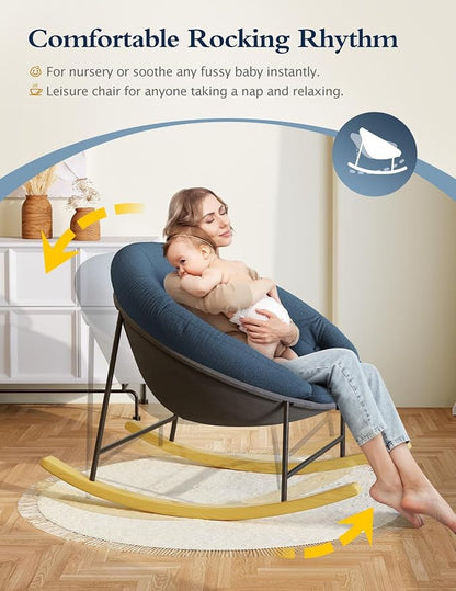 Kidirect Wide Rocking Chair Nursery, Comfy Saucer Nursery Rocking Chairs - Image 4