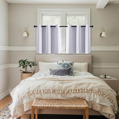 MIULEE Blackout Curtains for Bedroom 2 Panels 40x36 Inch Long Greyish White | - Image 7