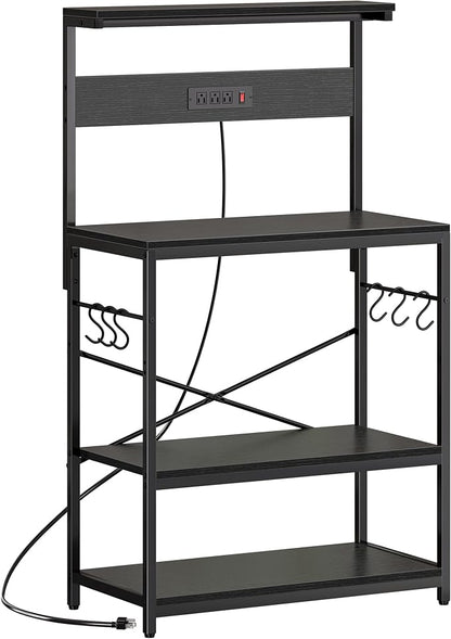 SUPERJARE Bakers Rack with Power Outlets, Microwave Stand, 31.5 X 16.5 Inch by SUPERJARE