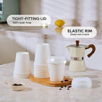 JOLLY PARTY [100 Pack] 10 oz Paper Coffee Cups, Disposable Paper Coffee Cup with Lids, Hot/Cold Beverage Drinking Cup for Water, Juice or Tea, Suitable for Home, Shops and Cafes