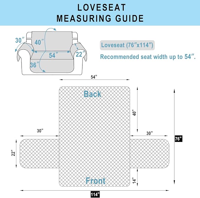 Reversible Loveseat Couch Sofa Covers, Friendly Furniture Protector - Image 7