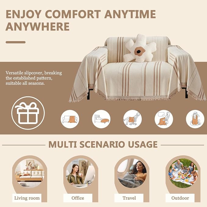 DREAMINGO Armchair Cover Washable Chenille Sofa Protector - Image 3