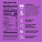 Twrl Milk Tea - Ube Milk Tea Made with Plant-Based Milk, Caffeine-Free, Low Sugar, Organic, Antioxidant-Rich and Nitro-Infused for Smooth Taste - 7.5 Ounce, Pack of 12