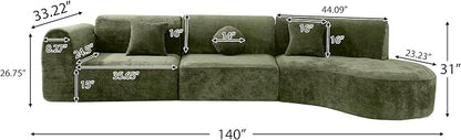 140'' Curved Sectional Sofa Sponge Couch - Image 2