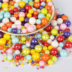 Twisweet Rainbow Pearl Sprinkles for Cake Decorating, Edible Sugar Pearls for Baking, Mix Size, Cake Topper Cupcake Cookie Ice Cream Dessert Decorations, Easter Birthday Summer Party Supplies (130g/4.58oz)